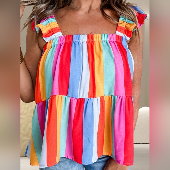 Color Harmony Ruffle Top - Picture 4 of 4